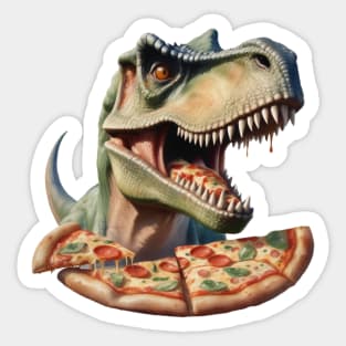 Dinosaur with pizza Sticker